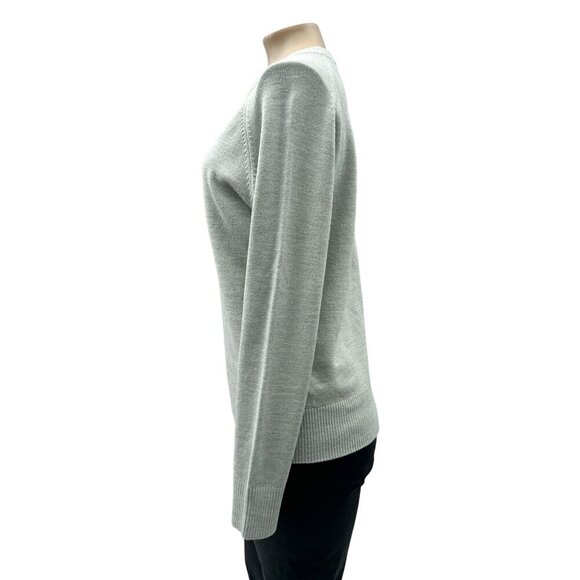 French Connection Light Gray Pullover Crewneck Long Sleeve Sweater Womens L - Picture 10 of 11